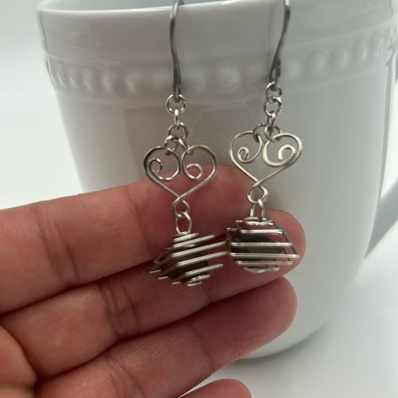 2068- Real Coffee Beans Handmade Dangle Earrings NWT - Picture 7 of 7